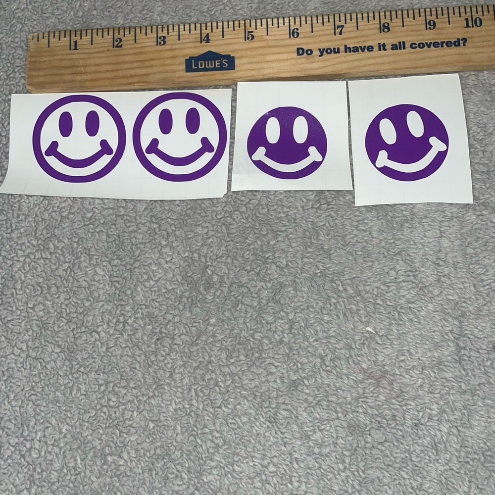 Purple Smiley face Vinyl Decal